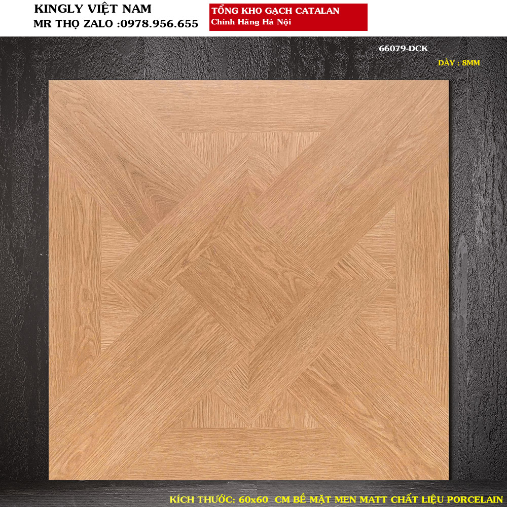 Gạch lát nền giả gỗ 60x60 Catalan 66079